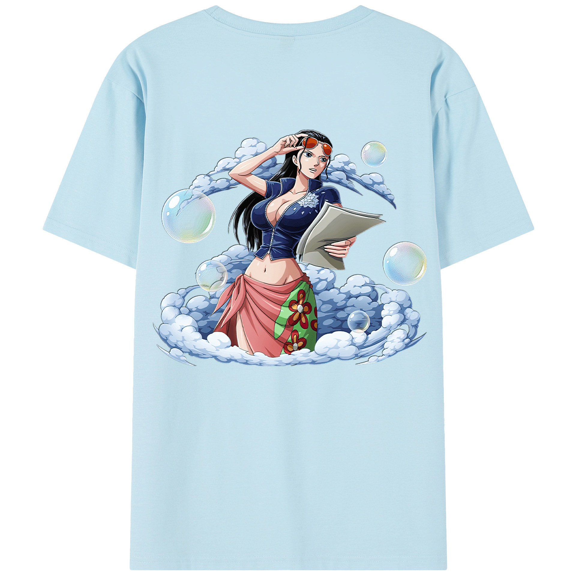 ワンピース ニコ・ロビン ONE PIECE Nico Robin 綿100％半袖Tシャツ（背面プリント）